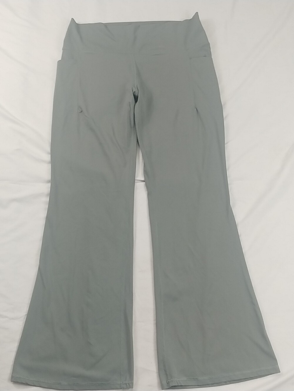 Avia Flare Yoga Pants Women XL Gray Mint Color Hip Pocket High Rise Athleisure